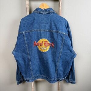 Vintage Hard‎ Rock Denim Embroidered Jolly Rancher Trucker Jacket XL